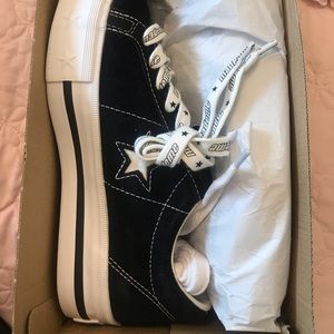 Black Converse x MadeMe platform sneakers